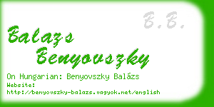 balazs benyovszky business card